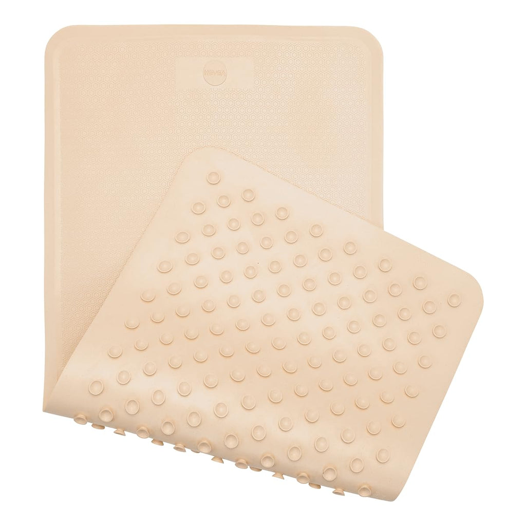Tapete para Banheira Grande de Borracha Natural HEVEA - Design Dinamarquês Reciclado - Tapete Antiderrapante com 299 Ventosas - Tapete para Chuveiro Seguro e Amigável para Todas as Idades (Rosa Toscana)